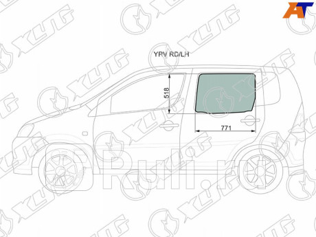 YRV RD/LH - Стекло двери задней левой (XYG) Daihatsu YRV (2000-2005) (2000-2005) для Daihatsu YRV (2000-2005), XYG, YRV RD/LH