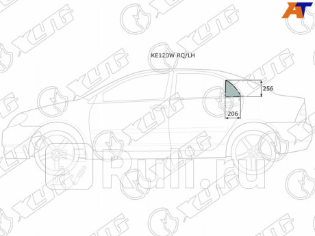KE120W RQ/LH - Стекло двери задней левой (форточка) (XYG) Toyota Corolla 120 (2002-2007) для Toyota Corolla 120 (2002-2007) седан/универсал, XYG, KE120W RQ/LH