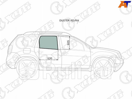 DUSTER RD/RH - Стекло двери задней правой (XYG) Renault Duster рестайлинг (2015-2021) для Renault Duster (2015-2021) рестайлинг, XYG, DUSTER RD/RH