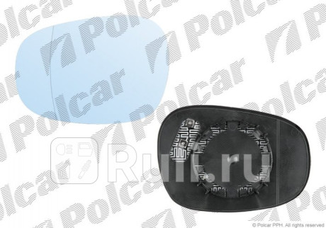 2042545E - Зеркальный элемент левый (Polcar) BMW E90/E91 рестайлинг (2008-2012) для BMW 3 E90 (2008-2012) рестайлинг, Polcar, 2042545E