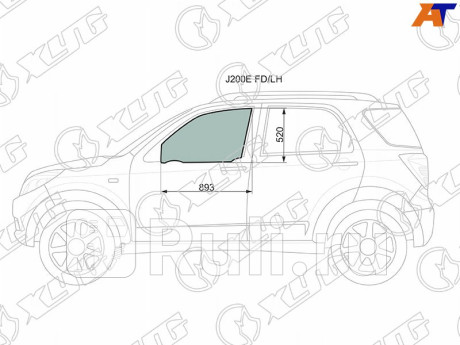 J200E FD/LH - Стекло двери передней левой (XYG) Daihatsu Terios 2 (2006-2021) (2006-2021) для Daihatsu Terios 2 (2006-2021), XYG, J200E FD/LH