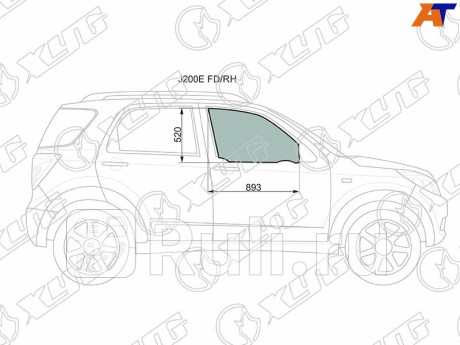 J200E FD/RH - Стекло двери передней правой (XYG) Daihatsu Terios 2 (2006-2021) (2006-2021) для Daihatsu Terios 2 (2006-2021), XYG, J200E FD/RH