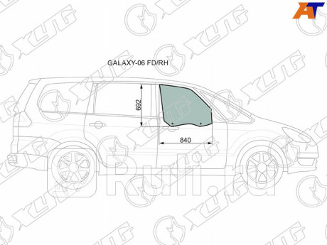 GALAXY-06 FD/RH - Стекло двери передней правой (XYG) Ford Galaxy (2006-2015) для Ford Galaxy 2 (2006-2015), XYG, GALAXY-06 FD/RH