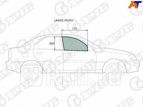 LANOS FD/RH - Стекло двери передней правой (XYG) Chevrolet Lanos (2002-2009) для Chevrolet Lanos (2002-2009), XYG, LANOS FD/RH