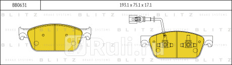 Колодки тормозные дисковые передние vw multivan transporter 03- BLITZ BB0631  для прочие, BLITZ, BB0631