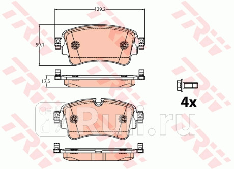 GDB2132 - Колодки тормозные дисковые задние (TRW) Audi A4 B9 (2015-2019) для Audi A4 B9 (2015-2021), TRW, GDB2132