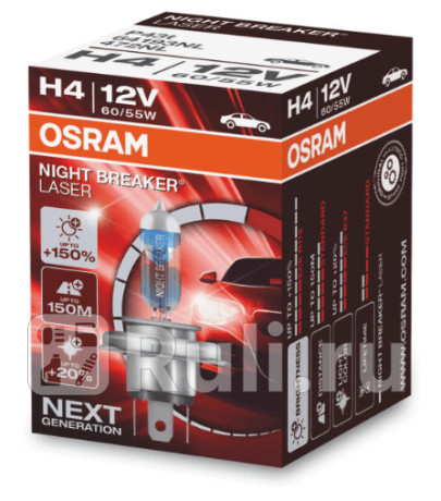 64193NBL - Лампа H4 (60/55W) OSRAM Night Breaker Laser 3600K для Автомобильные лампы, OSRAM, 64193NBL
