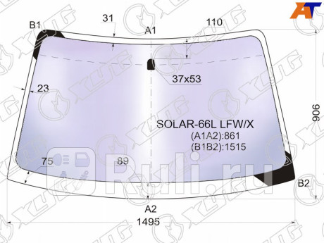 SOLAR-66L LFW/X - Лобовое стекло (XYG) Subaru Legacy BE/BH (1998-2004) для Subaru Legacy BE/BH (1998-2004), XYG, SOLAR-66L LFW/X