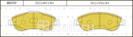 Колодки тормозные дисковые передние honda cr-v 07- BLITZ BB0395P  для прочие, BLITZ, BB0395P