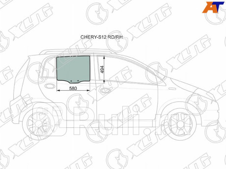 CHERY-S12 RD/RH - Стекло двери задней правой (XYG) Chery Kimo (2007-2013) для Chery Kimo (2007-2013), XYG, CHERY-S12 RD/RH