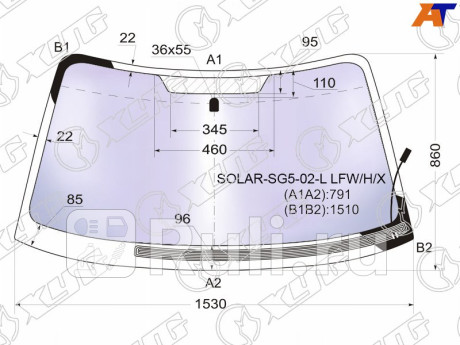 SOLAR-SG5-02-L LFW/H/X - Лобовое стекло (XYG) Subaru Forester SG (2002-2008) для Subaru Forester SG (2002-2008), XYG, SOLAR-SG5-02-L LFW/H/X