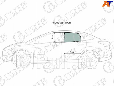 FOCUS-III RD/LH - Стекло двери задней левой (XYG) Ford Focus 3 рестайлинг (2014-2019) для Ford Focus 3 (2014-2019) рестайлинг, XYG, FOCUS-III RD/LH