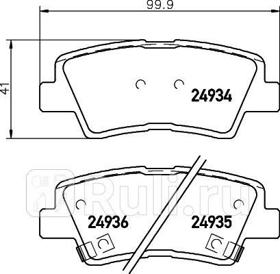 NP6022 - Колодки тормозные дисковые задние (NISSHINBO) Kia Rio 4 седан (2017-2020) для Kia Rio 4 седан (2017-2021), NISSHINBO, NP6022