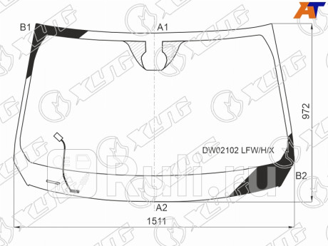 DW02102 LFW/H/X - Лобовое стекло (XYG) Jeep Cherokee KL (2014-2021) для Jeep Cherokee KL (2014-2021), XYG, DW02102 LFW/H/X