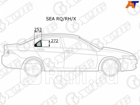SEA RQ/RH/X - Стекло двери задней правой (форточка) (XYG) Honda Accord 7 (2003-2008) для Honda Accord 7 CL (2003-2008), XYG, SEA RQ/RH/X