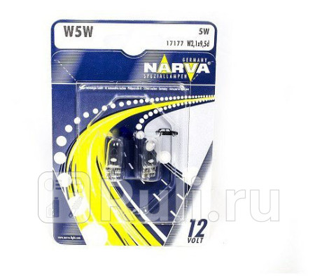17177 B2 - Лампа W5W (5W) NARVA 3300K для Автомобильные лампы, NARVA, 17177 B2