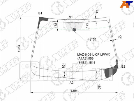 MAZ-6-08-L-CP LFW/X - Лобовое стекло (XYG) Mazda 6 GH (2007-2013) для Mazda 6 GH (2007-2013), XYG, MAZ-6-08-L-CP LFW/X